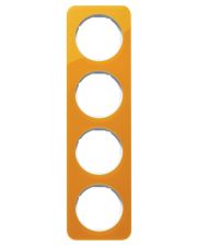 Четырехместная рамка Berker R.1 10142339 (оранжевый/полярная белизна)