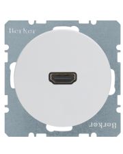 HDMI розетка 3315432089 подключение штекера под углом 90° Berker R.x 3315432089 (полярная белизна)