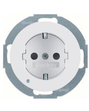 Розетка Berker R.x 41092089 с защитой от детей с заземлением и с подсветкой (полярная белизна)