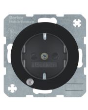 Розетка Berker R.x 41102045 с заземлением и с подсветкой (черная)