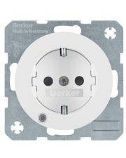 Розетка Berker R.x 41102089 с заземлением и с подсветкой (полярная белизна)