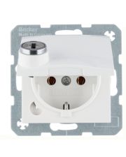Розетка Berker S.1 47638989 с замком с заземлением и с крышкой (полярная белизна)