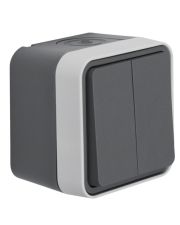 Двухклавишный переключатель Berker W.1 50753515 IP55 (серый)