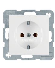 Розетка с защитой от детей, полярная белизна матовая, 16А/250В Berker S.1/B.3/B.7