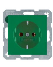 Розетка зеленая матовая, 16А/250В Berker B.3/B.7