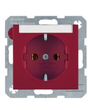 Розетка с полем для надписи, красная, 16А/250В Berker S.1