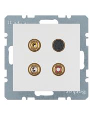 Мультимедийная розетка RCA/S-Video полярная белизна матовая Berker S.1/B.3/B.7