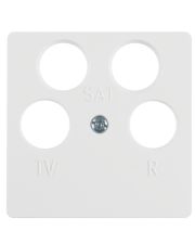 Накладка для антенной розетки 4 отверстия, полярная белизна матовая Berker S.1/B.3/B.7