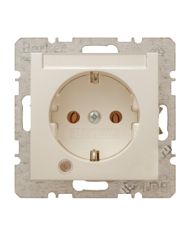 Розетка с контрольной лампой, с полем для надписи, белая, 16А/250В Berker S.1