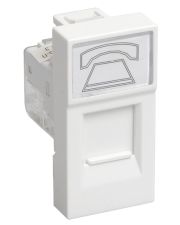 Телефонна розетка IEK РКФ-10-00-П RJ-11 на 1 модуль кат.3 (CKK-40D-RT1-K01)