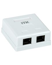 Розетка інформаційна RJ45, кат.6 UTP, 2-порти, ITK