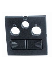 Центральная панель розетки R-TV-SAT, 2x RJ45 Logus 90 серый