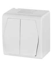 Выключатель накладной 2-кл. белый Elektro-Plast Hermes-2 IP44, 1002-00