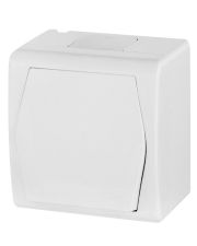 Розетка накладная с крышкой белая Elektro-Plast Hermes-2 IP44, 1024-00