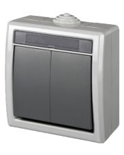 Вимикач накладної 2-кл. сірий Elektro-Plast Aquant IP55