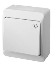 Выключатель накладной 1-кл. белый Elektro-Plast Hermes IP44, 0336-02
