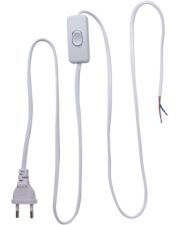 Вилка електрична зі шнуром Enext e.wire. switch/plug. white