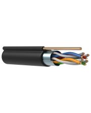 Кабель F/UTP, кат.5E 4х2х24AWG, LDPE трос 1.2мм, 305м, черный