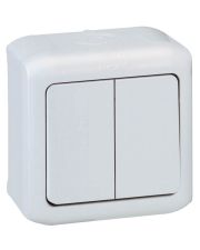 Вимикач 2 клавіш Legrand Forix білий