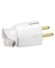 Біла вилка для електроприладів Legrand 2К+З