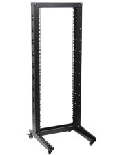 Черная однорамная стойка на роликах 19"47U ITK LF05-47U66-1R 600x600мм