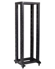 Черная двухрамная стойка на роликах 19" 42U ITK LF05-42U66-2R 600x600мм