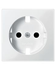 Накладка Schneider Electric Merten System M MTN2330-0319 із заземленням та із захисними шторками (полярно білий)