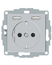 USB розетка Schuko Schneider Electric Merten System M MTN2366-0460 2 USB (алюміній)
