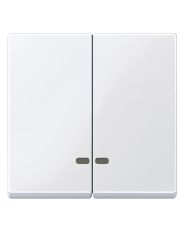 Клавиша выключателя двойная с подсветкой SYSTEM M белый Merten, MTN3420-0325