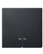Клавиша выключателя двойная с подсветкой SYSTEM M антрацит Merten, MTN3420-0414