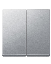 Клавиша выключателя двойная SYSTEM M алюминий Merten, MTN433560