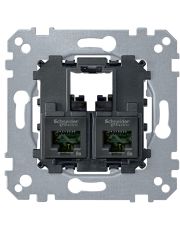 Механизм компьютерной розетки RJ-45 2-П cat.5e UTP Merten, MTN4575-0002