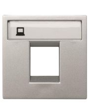 Одноместная накладка коммуникационной розетки ABB Zenit N2218.1 PL 2М (серебро)