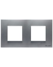 Двухместная рамка ABB Zenit N2272 PL (серебро)
