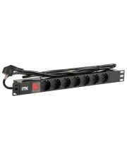 Серверный PDU-блок ITK PH12-7D1 на 7 мест с выключателем 1U (шнур 2м)