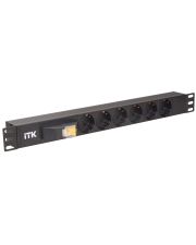 Серверный PDU-блок ITK PH21-6D3 на 6 мест с автоматом 10А 1U C14 (без шнура)