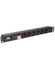 Серверный PDU-блок ITK PH12-6D1-P на 6 мест с выключателем 1U (шнур 2м)