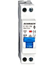 Автомат выключатель 10А 1P+N 4,5кА х-ка С, Schrack