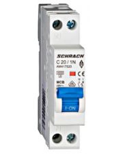Электро-автомат 20А 1P+N 4,5кА х-ка С, Schrack