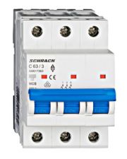 Защитный выключатель 63А 3P 6кА С, Schrack Technik
