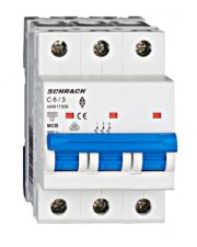 Автоматический выключатель 6А 3P 6кА С, Schrack Technik