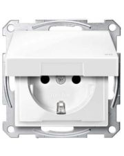 Механізм розетки SCHUKO з кришкою полярно-білий IP44 Merten, MTN2314-0319