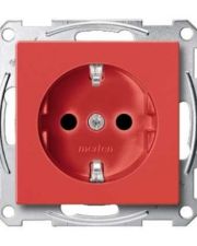 Механизм розетки SCHUKO с заслонками красный 16А Merten, MTN2300-0306