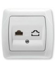 Розетка комп'ютерна (Cat 5e) біла VIKO Carmen