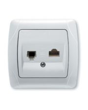 Розетка комп'ютерна телефонна (RJ45 - RJ11) біла Carmen