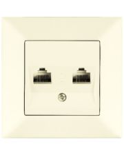 Розетка компьютерная Meridian, 2xRJ45 Cat.5e, кремовый