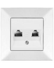 Розетка комп'ютер-телефон Meridian, RJ45 Cat.5e - RJ11 Cat.3, білий