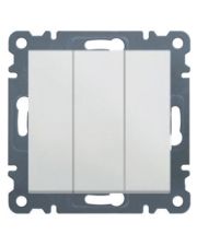 Выключатель 3-клавишный, WL0070 Lumina-2, белый, Hager