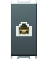 Розетка RJ11 6/6 CAT3 чорний KM36SB-B, ТЕМ