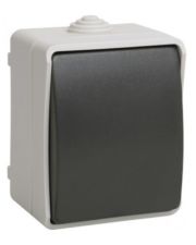 Вимикач накладної 1-кл. чорний IEK Форс IP54, EVS10-K03-10-54-Dc